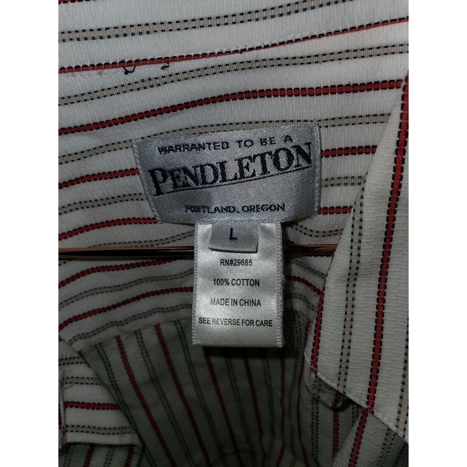 Pendleton Striped Cotton Button Down Shirt Mens L… - image 4