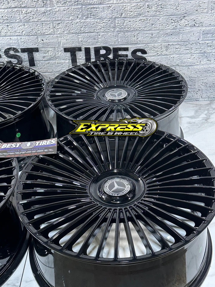 24" Wheels W Mercedes G Wagon Brabus Black Gloss 5x130 84.1 24x10 Hot Set