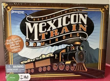 Pressman Mexican Train Domino Game Set-- Double 12 Color Dot Dominoes New/Sealed