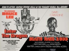ENTER THE DRAGON / DEATH RACE 2000 UK quad poster print 30x40" Bruce Lee FREEP&P