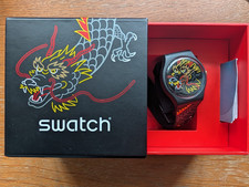Swatch DRAGON IN WIND PAY limited edition (never linked) with box and papers