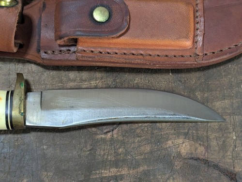 Schrade Uncle Henry Knife 153UH USA Golden Spike With Original Sheath Box stone - Picture 7 of 17
