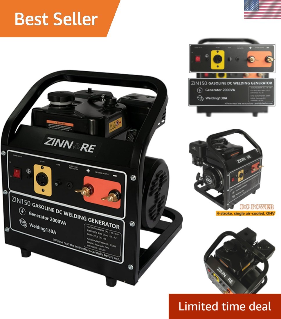 Portable 2000 Watt Welder Generator with 130 Amp Stick Welding
