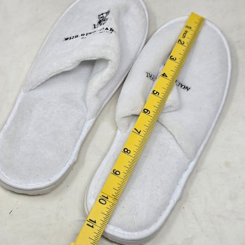 The Ritz-Carlton Rancho Mirage White Terry Cloth Spa Slippers Lion Logo Mens 11" - Picture 5 of 5