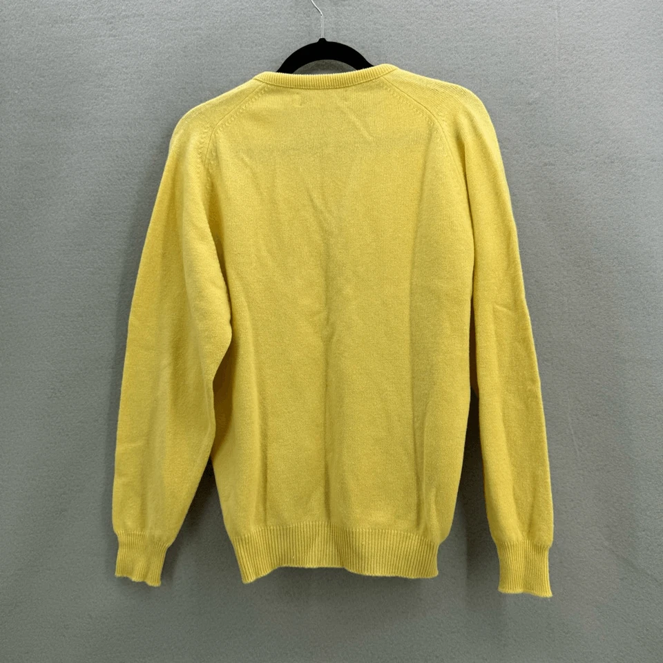 Suéter de Colección Lyle & Scott Para Hombre Amarillo Lana de Cordero Pura Cuello en V Talla 40 Foto 3 de 4