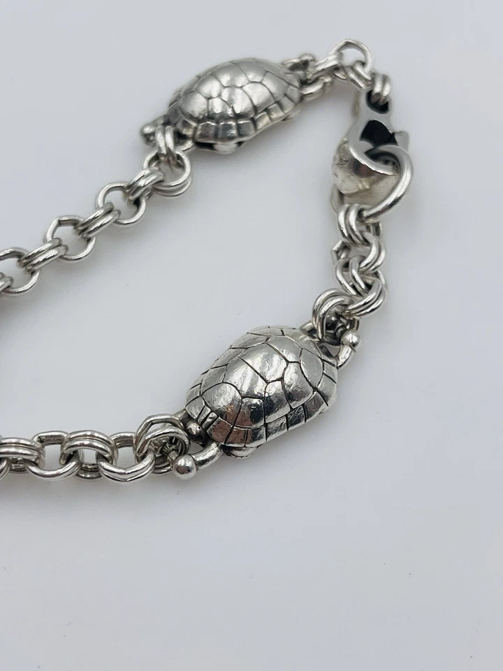 Barry Kieselstein Cord Vintage Sterling Silver Turtle Link Bracelet - Image 3 of 4