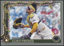 2025 Topps Holiday William Contreras #H21 Silver Glitter Holiday MIL Brewers