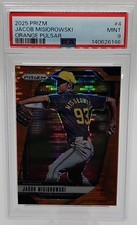 2025 Prizm Jacob Misiorowski Prizms Orange Pulsar /399 PSA 9 Milwaukee Brewers