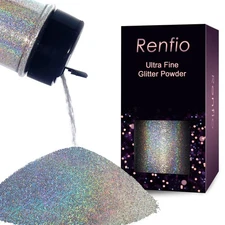 Holographic Ultra Fine Glitter Powder Metallic Resin Glitter 2.11 Oz 60g PET ...