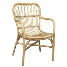 Poltrona sedia Mandola in vero legno di bambù e vimini naturale intrecciato