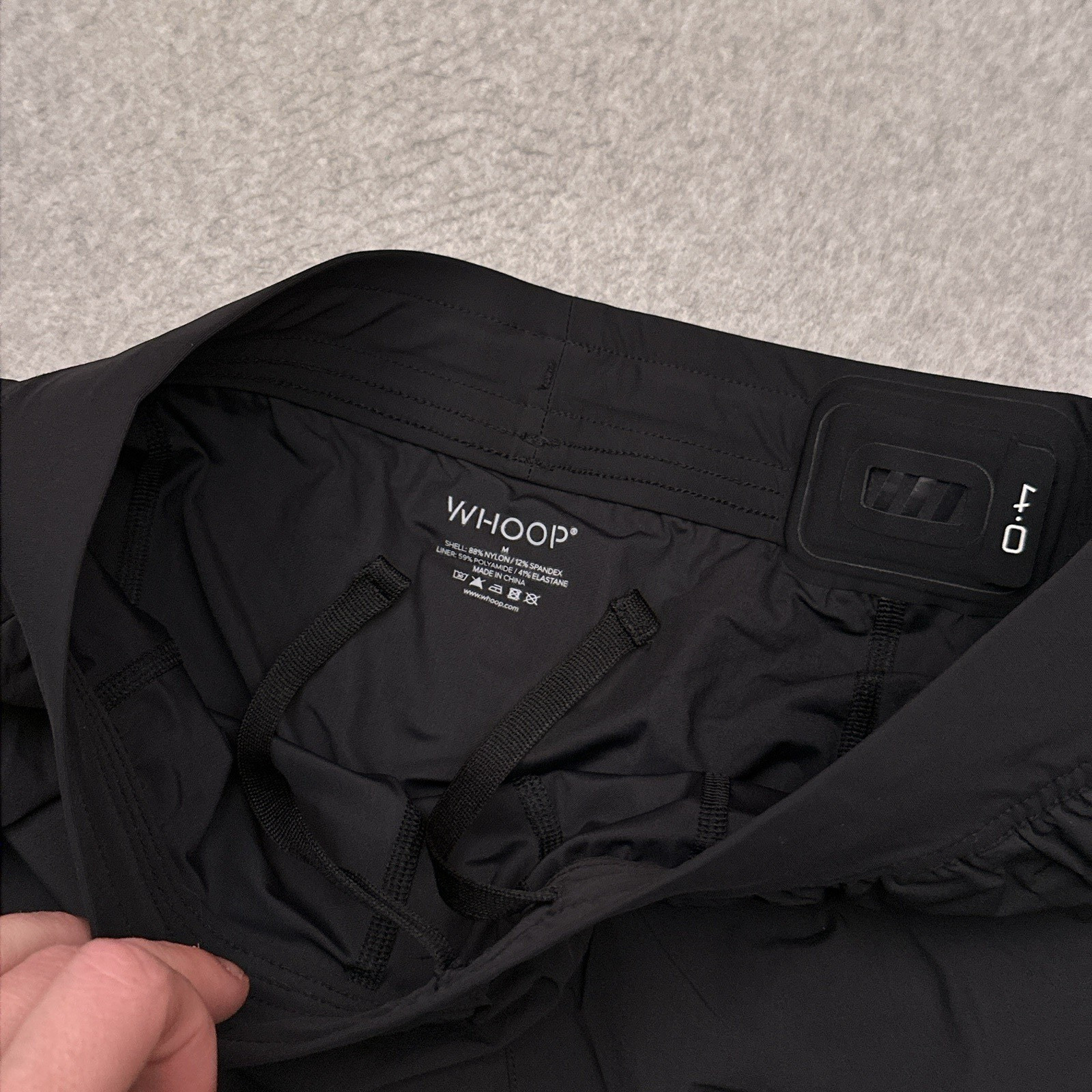 WHOOP Any-Wear 4.0 Shorts Mens Medium Black Lined Running 6" Drawstring Stretch