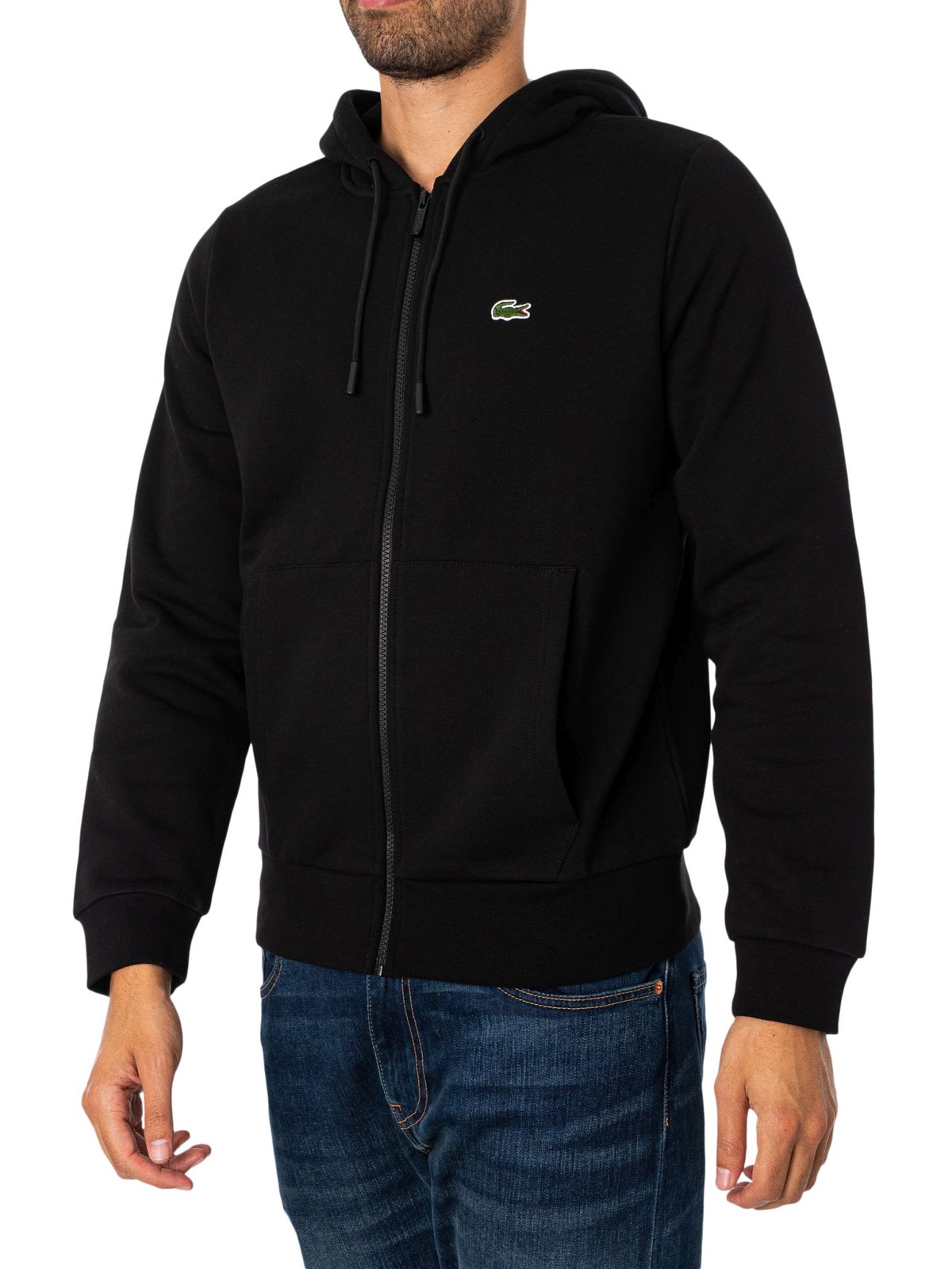 Lacoste Cotton Zip-Up Hoodie Men's Black Small - La Redoute - Image 2