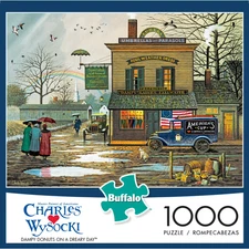 Charles Wysocki Dampy Donuts on a Dreary Day 1000 piece puzzle Buffalo