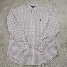 Ralph Lauren Dress Shirt Mens Large Check Classic Fit Button Down Long Sleeve