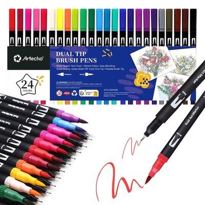Artecho Dual Brush Pen Set 24 Farben, Filzstifte Dicke und Dünne, Pinselstift...