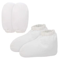 Paraffin Wax Bath Gloves and Booties,  Elastic Opening Insulated Thick Mitts & S