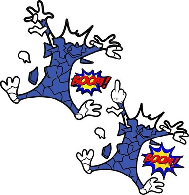 Funny Cartoon Cat Splash Into Pieces Fix Car Stickers, Decals for Color: Tom-m