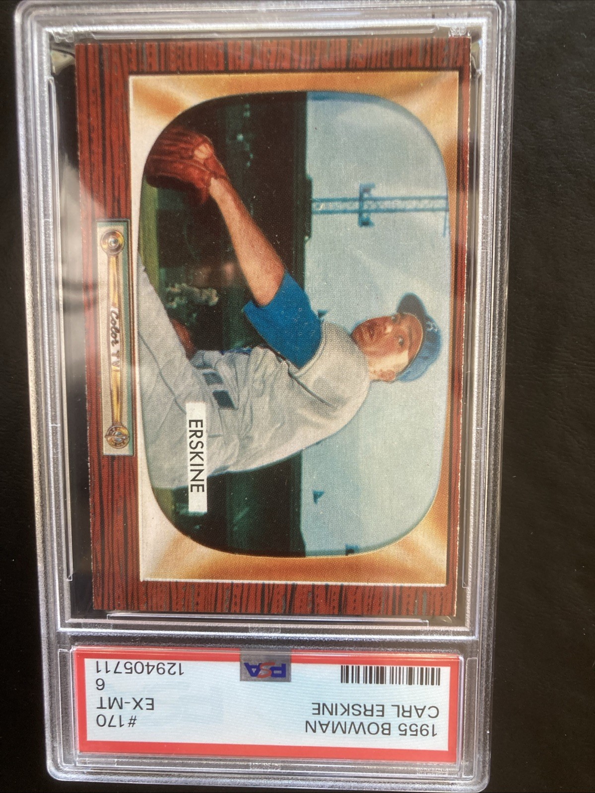 1955 Bowman Carl Erskine #170 PSA 6