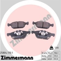Zimmermann BremsbeläGe Bremsbelegsatz Vorne FüR Honda Civic IX