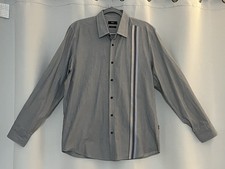 Hugo Boss Button Up Long Sleeve Casual Shirt Gray Size L