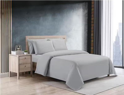 KATHY IRELAND HOME ULTA SOFT COOL MAX 6PC SOLID MICROFIBER KING SHEET LIGHT GRAY