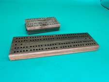 QTY.2 VINTAGE Solid Wood Portable Cribbage Boards / MIXED LOT 7" w/Pins