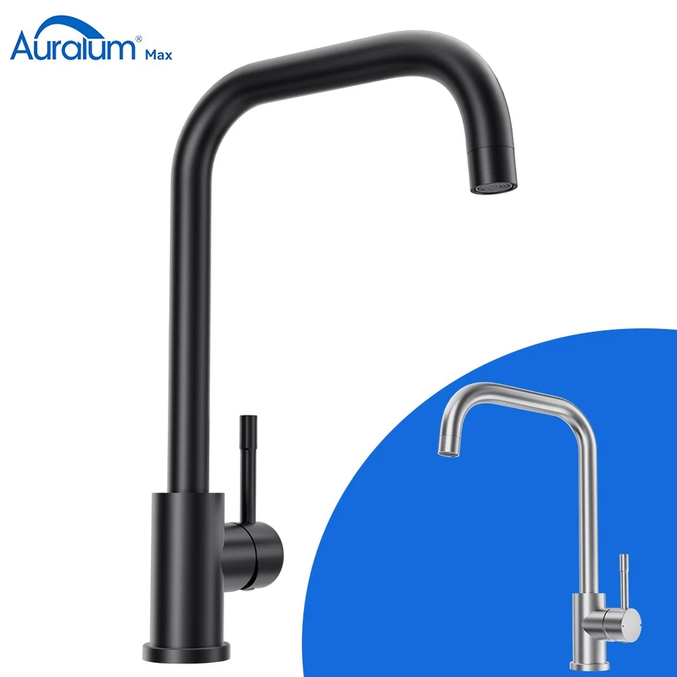 LONHEO MAX Niederdruck Küchenarmatur 360° Wasserhahn Küche Einhand Mischbatterie Edelstahl