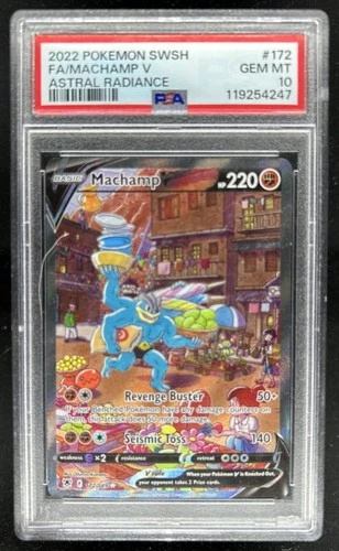 2022 Pokemon SWSH Astral Radiance Machamp V Full Art Ultra Rare #172/189 PSA 10