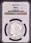 1881-CC Morgan Silver Dollar NGC MS65 - Flashy PL Look PQ