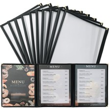 8.5 x 11 Inch Menu Covers, 10 Pack 3 Page 6 View Menu Sleeves Clear View Menu...