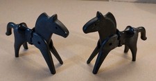 2 x Playmobil Klicky PFERDE SCHWARZ (gut erhalten, f&uuml;r Cowboys Indianer Ritter)