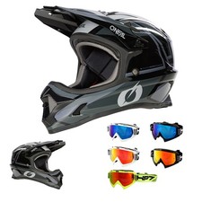 O'Neal Sonus Split Schwarz Grau Fahrrad Helm + HP7 Brille MTB BMX Downhill Bike 