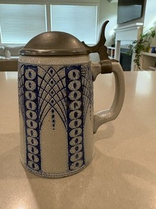 Antique Simon Peter Gerz I German Stein Jugendstil Art Nouveau Mold 1643 .5L