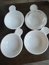CORNING WARE  4-P-150-B WHITE GRAB IT BOWLS And 1 Cover