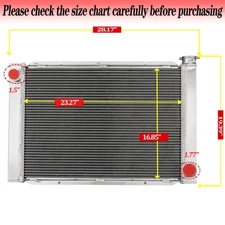 4 Row Aluminum Radiator with Cap For Chevy GM SBC BBC Overall Size: 28" x 19"