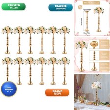 Didaey 12 Pcs Gold Tall Centerpiece Vases Metal Flower Stand 20 Inches