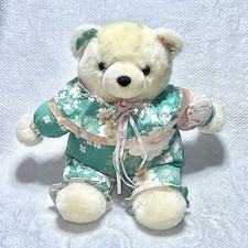 Vtg Floral Teddy Bear Stuffed Plush