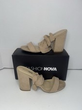 Fashion Nova “Treat Me Like That” Heels – Nude Faux Suede – Women’s Size 10