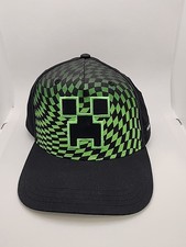 Minecraft SnapBack Hat Youth Kids One Size Black  Green