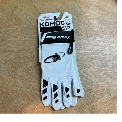 Lizard Skins Komodo V2 Full Finger Batting Gloves Large Black/White Men's
