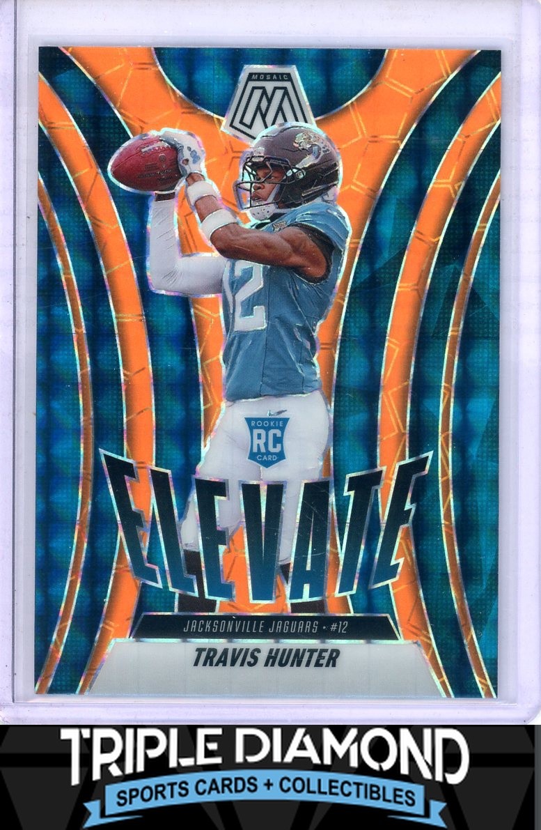 2025 Panini Mosaic Travis Hunter Rookie Elevate Orange Fluorescent Prizm H90