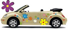 Hippie Blumen Auto Aufkleber Blumenaufkleber Flower Power: Hippie Flower Set 025