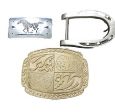 LOT OF 3 VINTAGE WESTERN BELT Horse And Rodeo Theme