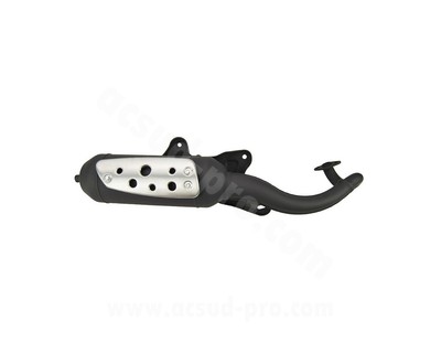 Pot D'échappement Leovince TT Adaptable Pour Scooter Peugeot 50 Ludix - Échappement Sportif Acier Double Chambre, Homologué, Livré Avec Fixation