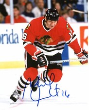 Michel Goulet  Autographed 8x10 Chicago Blackhawks   # S274