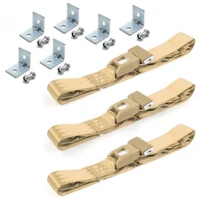 Desoto 1946 - 1961  Std. 2pt Tan Lap Bench Belt Kit w/Brackets-3 Blts