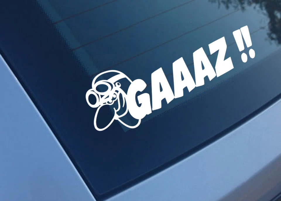 MOTARD A BORD GAAZ BIKER SCOOTER MOTO 20cmx6,5cm AUTOCOLLANT STICKER AUTO GA080