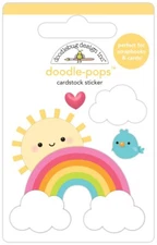 Doodlebug Stickers Doodle-Pop 3D Hello Sunshine Rainbow Clouds Little Bird Heart