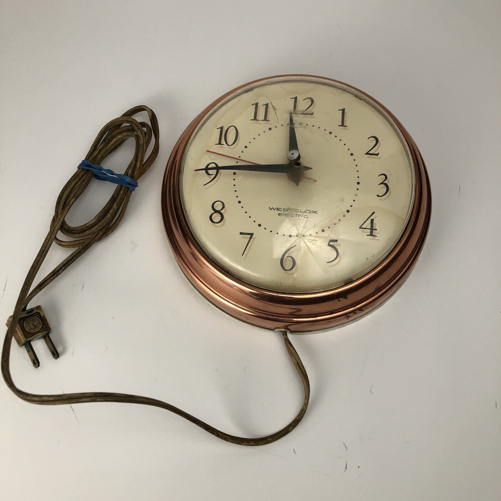 Vintage Westclox Electric Copper Wall Clock Made in USA Tested Works eBay