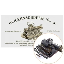 Repro Blickensderfer No.5 Typewriter Trade Catalog Antique Schreibmaschine Vtg 